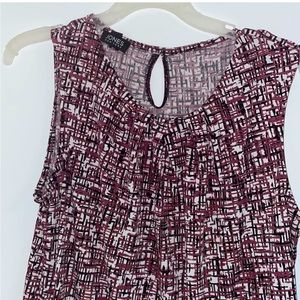 Red white and black tank top blouse